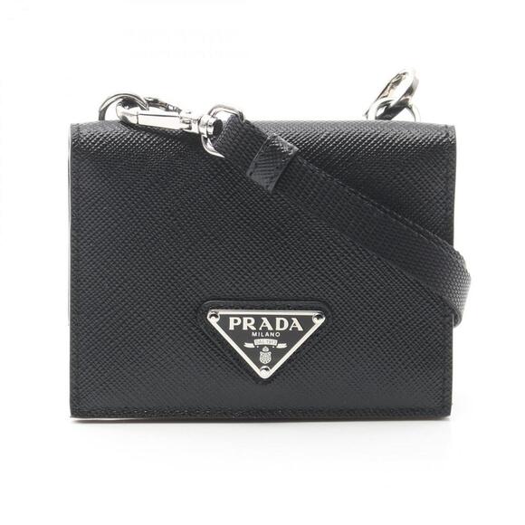 PRADA Black Leather Saffiano Card Holder - Picture 2 of 7